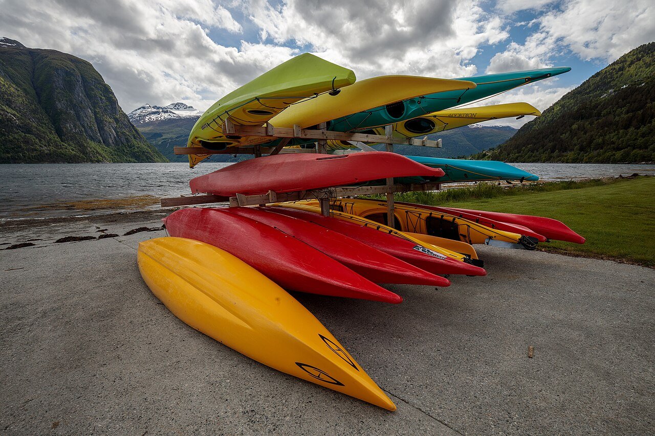Kayaking on calm water